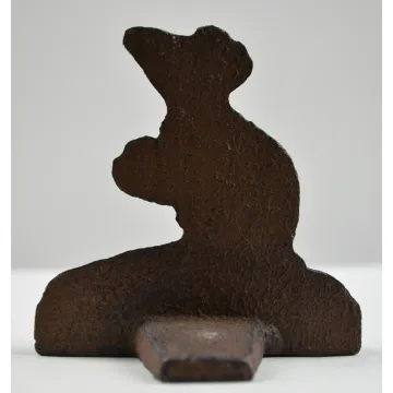 Mouse Design Cast Iron Door Stop Wedge - 3.5 Tall