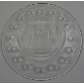 Clear Glass Bicentennial Plate - Liberty Bell - 1776 - 1976 - 8 Round