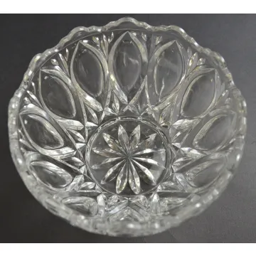 Clear Glass Scalloped Rim Candy Dish - 4 Tall