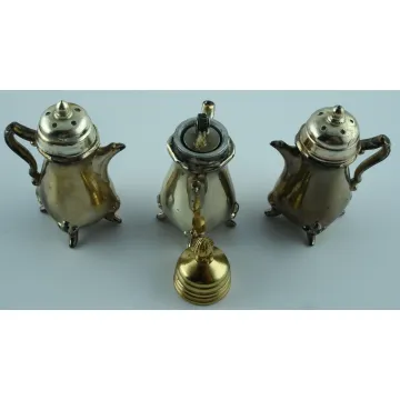 Nu-Trend Salt Pepper & Lighter Set - Brass Tone Painted - by Cory Made In USA