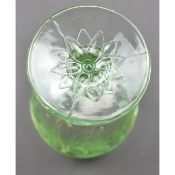 Tiara Crystal - Sandwich Light Green Pattern - Wine Glass - 4.125 Tall