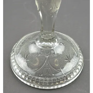 Indiana Glass - Sandwich Clear Pattern - Single Light Candlestick Holder - 8.25