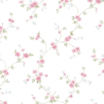 PR33838 Como Trail Wallpaper Pink, Green, Blue Floral Prints 2 Norwall Wallcovering