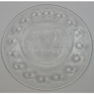 Clear Glass Bicentennial Plate - Cannon Pattern - 1776 - 1976 - 8 Round