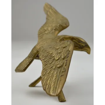 Vintage Brass Eagle Perched On Branch Figurine - 5.5 Tall