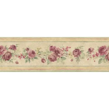 White Wedding Wallpaper Border Tan, Pink, Green, Beige, Yellow Norwall Wallcovering PR79650