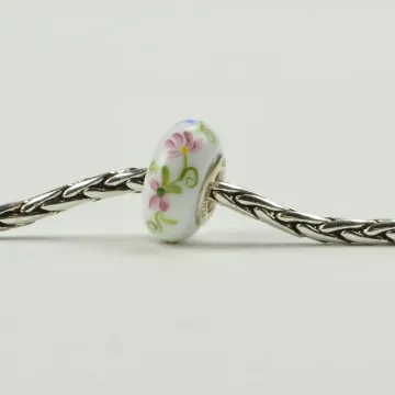 Fenton Art Glass Artisan Crafted Bead - Grandma - Sterling Silver Lined
