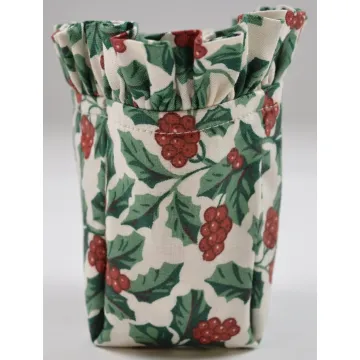 Longaberger Basket Liner - Holly Pattern