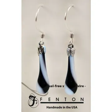 Fenton Art Glass - Teardrop Glass Earrings - Spectators - Handcrafted