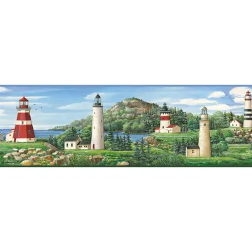 Gilead Green Lake Lighthouse Portrait Wallpaper Border Chesapeake BBC46081B