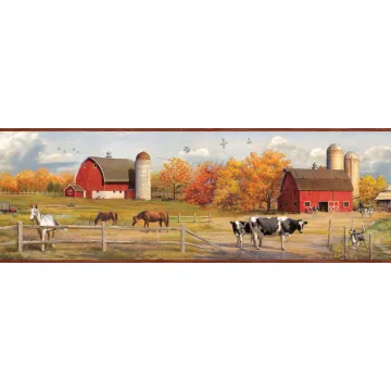 Jonny Red American Farmer Portrait Wallpaper Border Chesapeake BBC48431B