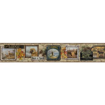 John Stone Signage Trail Wallpaper Border Chesapeake BBC48563B