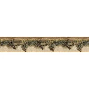 Pomona Chestnut Pine Hill Wallpaper Border Chesapeake TLL01632B