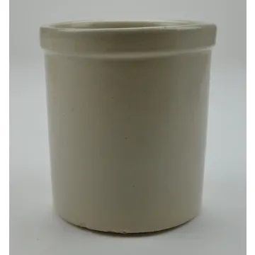 R.R.P. Co. Stoneware One Quart High Jar Crock - Teddy Bear Pattern - 5.25 Tall