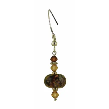 Fenton Art Glass - Bead Style Earrings - Kalico Kitty