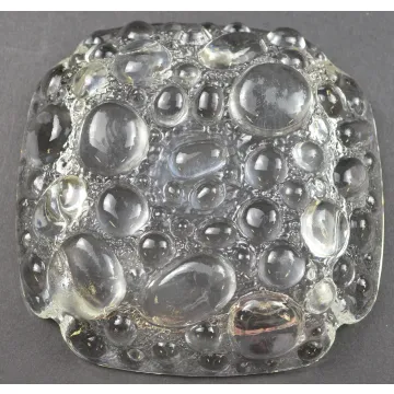 Bubble Pattern Clear Glass Ashtray - 4 Wide