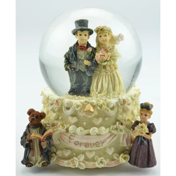 Boyds Bears Resin Music Box Snow Globe - Yesterdays' Child - Handmade 1995