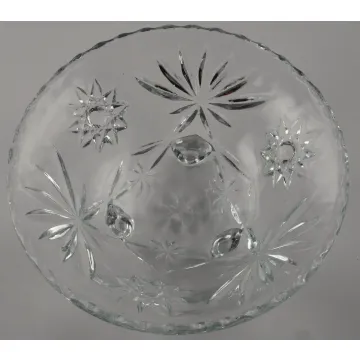 Anchor Hocking - Prescut Clear Pattern - 3 Footed Glass Bowl - 7 Round