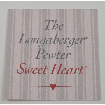 Longaberger 1993 Pewter Sweet Heart Tie-On