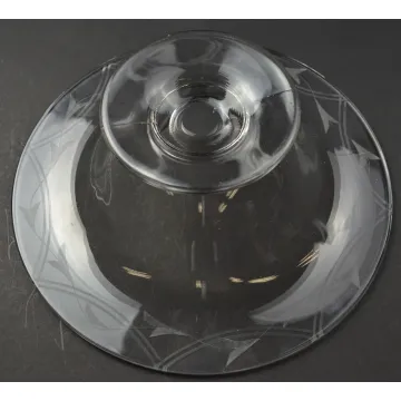 Clear Etched Glass Footed Bowl - 10 Round