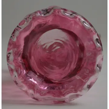 Vintage Cranberry Fluted Glass Pitcher - 8.5 Tall