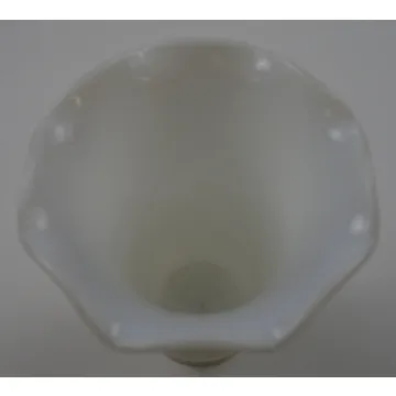 Vintage Milk Glass Starburst Pattern Fluted Vase / Planter - 5.75 Tall