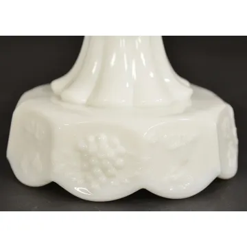 Westmoreland Glass - Panelled Grape Milk Glass - Single Light Candlestick Holder