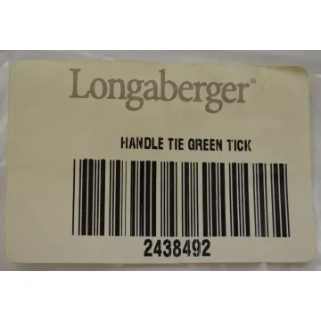 Longaberger Green Ticking Handle Tie