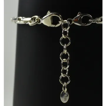 Fenton Art Glass - Sterling Silver 3.5mm Hammered Cable Bracelet
