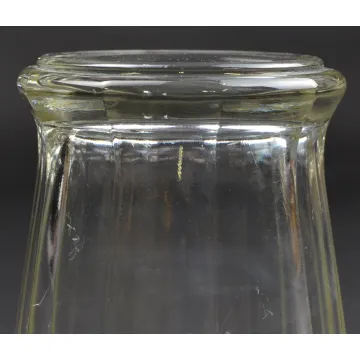 Clear Pressed Glass Panel Pattern Large Flower Vase- 7.75 Tall