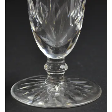 Clear Crystal Champagne Glass - Fluted Etched Pattern - 7 Tall