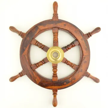 Decorative Wall Hanging - Wooden Ship Wheel - 15 5/8 Wide