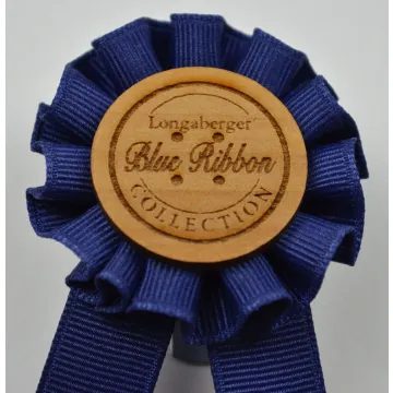 Longaberger Collection Basket Tie-On - Blue Ribbon - Clip On Style