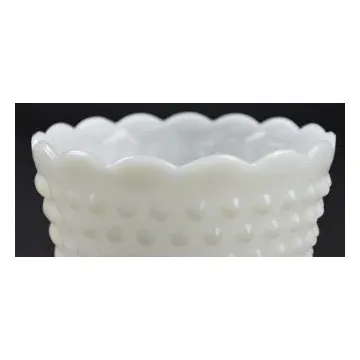 Anchor Hocking Fire King - Hobnail Milk Glass Footed Medium Straight Jardiniere