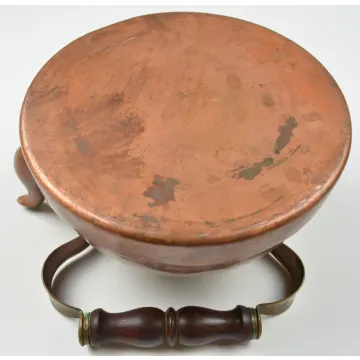 Vintage Copper Teapot With Wood Handle - 6 Tall