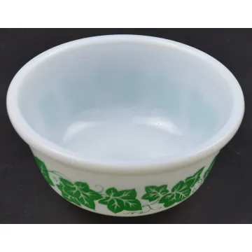 Hazel Atlas Mixing Bowl - Green Ivy Pattern - 6 Wide