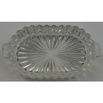 Anchor Hocking Queen Mary Clear pattern - Oval Ashtray - 3.75 Wide