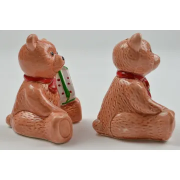 Ceramic Salt & Pepper Shakers - Teddy Bears - 3.25 Tall