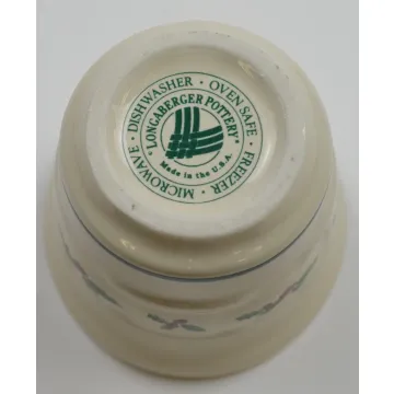 Longaberger Pottery - Holly Pattern - Candle Votive - 2.5 Tall