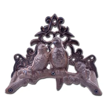Cast Iron Garden Hose Holder - Love Birds - 8.75" Wide