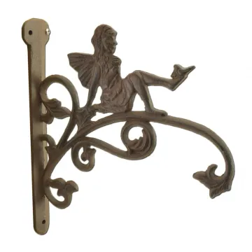 Cast Iron Plant Hanger - Pixie Fairy - Rust Color - 9.5" Tall