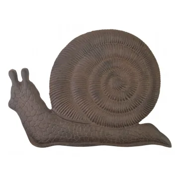 Decorative Snail Stepping Stone - Rust Brown Cast Iron - 14" Long