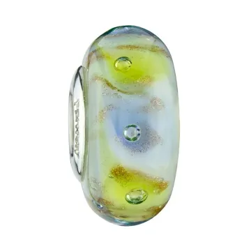 Fenton Art Glass Artisan Bead - Gentle Showers - Sterling Silver Core