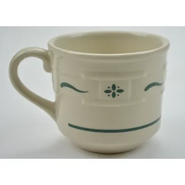 Longaberger - Woven Traditions Heritage Green Pattern - Flat Cup