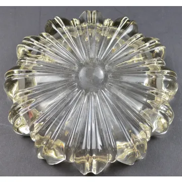 Clear Pressed Glass Round Ashtray - 5.5 Wide
