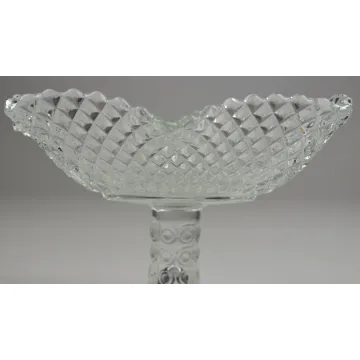Clear Glass Centerpiece - Diamond Hobnail Pattern - 7 Tall