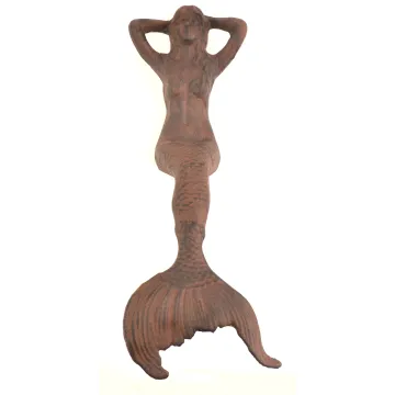 Cast Iron Shelf Sitter - Rust Mermaid Design - 16 Tall
