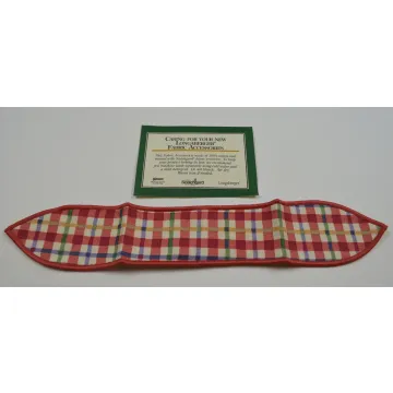 Longaberger Cherry Red Plaid Small Handle Tie