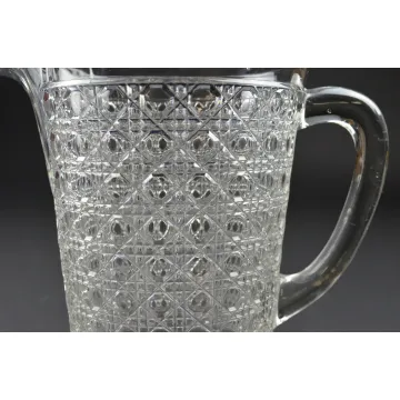 Mckee Glass Company - Cane Pattern - 44 Oz. Water Pitcher - 8.25 Tall