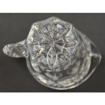 Clear Pressed Glass Circle & Diamond Patterm Mini Cream & Sugar Set